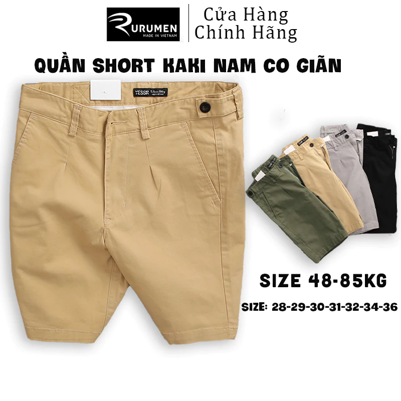 Quần Nam Short Kaki Phối Nút RURUMEN Quần Đùi Nam Sort Giá Sỉ - QB383