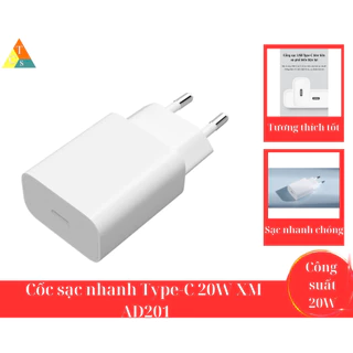 Củ Sạc Nhanh 20W chuẩn PD Xiaom!M AD201 Global PD3.0 cổng Type-C chính hãng