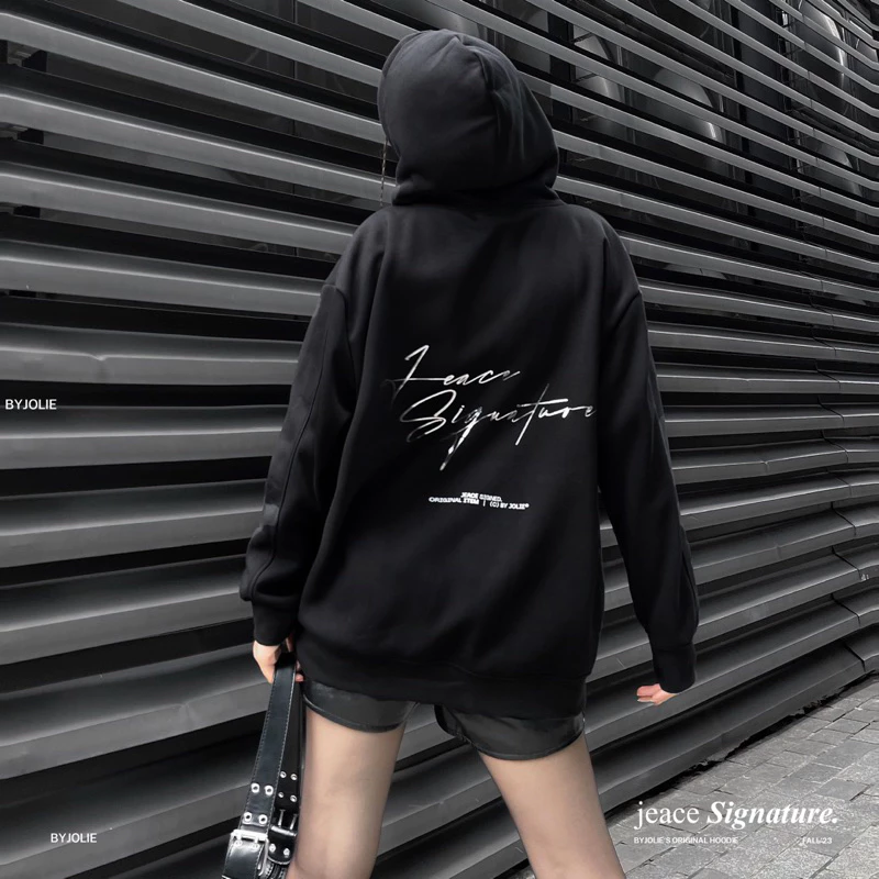 Áo hoodie unisex form suông áo nỉ chui nam nữ Jeace Signature Byjolievn