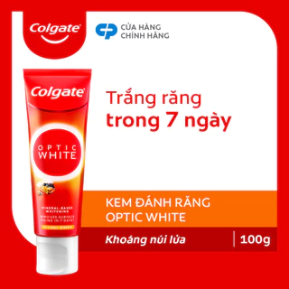 Kem đánh răng Colgate trắng răng Optic White trắng trong 7 ngày từ khoáng núi lửa 100g