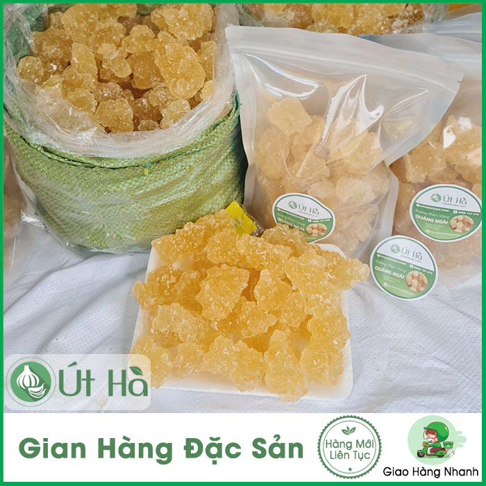 Đường Phèn Vàng Quảng Ngãi Túi 1KG Đường Thủ Công 100% Tự Nhiên - Út Hà Đặc Sản