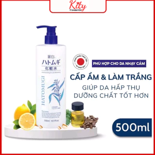 Nước hoa hồng ý dĩ Hatomugi Reihaku The Lotion làm sáng da 500ml có vòi