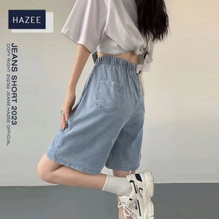 Quần short nữ lưng cao HAZEE bigsize co giãn chất jean mềm Dáng Chữ A Trẻ Trung Năng Động