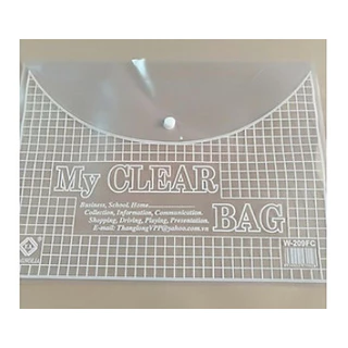 Combo 10 túi clear bag, túi khuy bấm đựng tài liệu khổ A4 và F
