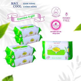 4 gói khăn ướt 30 tờ MAX COOL(ko hương)