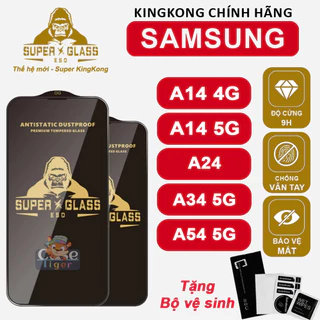 Cường lực KingKong Đen Samsung A14 4G / A24 / A34 5G / A54 5G full màn, Chống bám vân tay