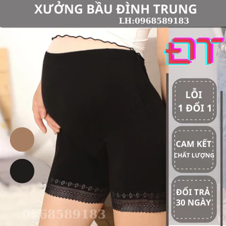 Quần Mặc Trong Váy Cho Bà Bầu QTV01 Chất Cotton Co Dãn 4 Chiều Có Chun Rút Điều Chỉnh quần trong  váy có đáp ren