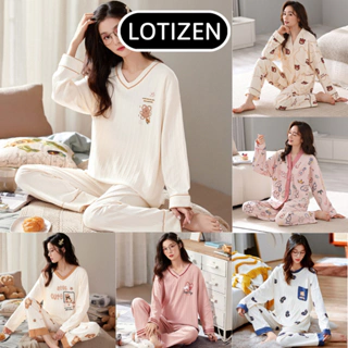 Đồ ngủ nữ Pijama cotton cao cấp họa tiết đáng yêu Bộ đồ ngủ dài tay thu đông mềm mịn dễ chịu