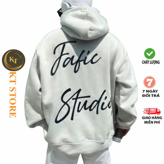 ÁO HOODIE NỈ NGOẠI NAM NỮ UNISEX ULZZANG THU ĐÔNG IN CHỮ Fafic FORM RỘNG TAY PHỒNG NÓN TO 2 LỚP