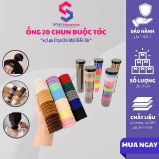 Chun buộc tóc Sonahouse nhiều màu sắc co dãn tốt hộp 20 cái