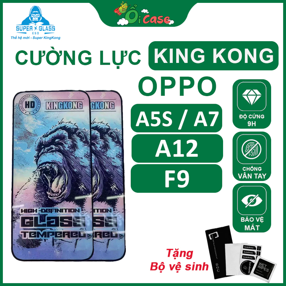 Kính cường lực kingkong full màn cho Oppo A5s / A7 / F9 / A12