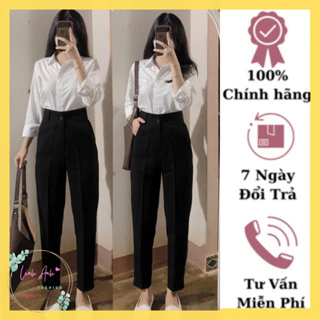 Quần baggy nữ công sở cạp cao học sinh nữ cấp 3 2 mặc đi học đi chơi - Chất Liệu Tuyết Mưa