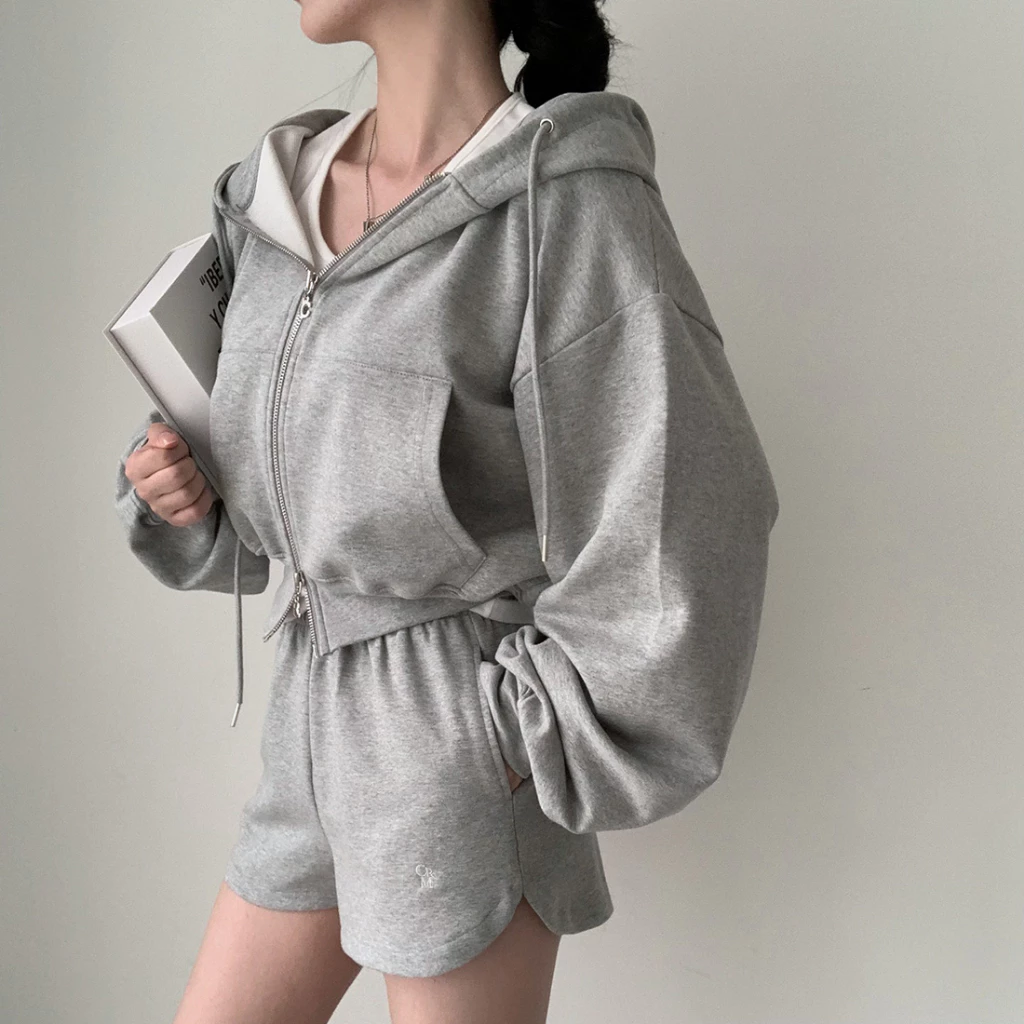 Áo Khoác Nỉ Trơn Hoodie Dáng CRT Caroll Nữ FREESHIP - Khoát Lửng chất nỉ ngoại dầy, Phong Cách Thể Thao, Mũ 2 lớp