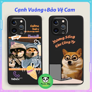 ( Ốp Xịn ) IPhone IP 13 MINI / 13 / 13 PRO / 13 PRO MAX Cạnh Vuông Bảo Vệ Cam /Dog Cat Cute