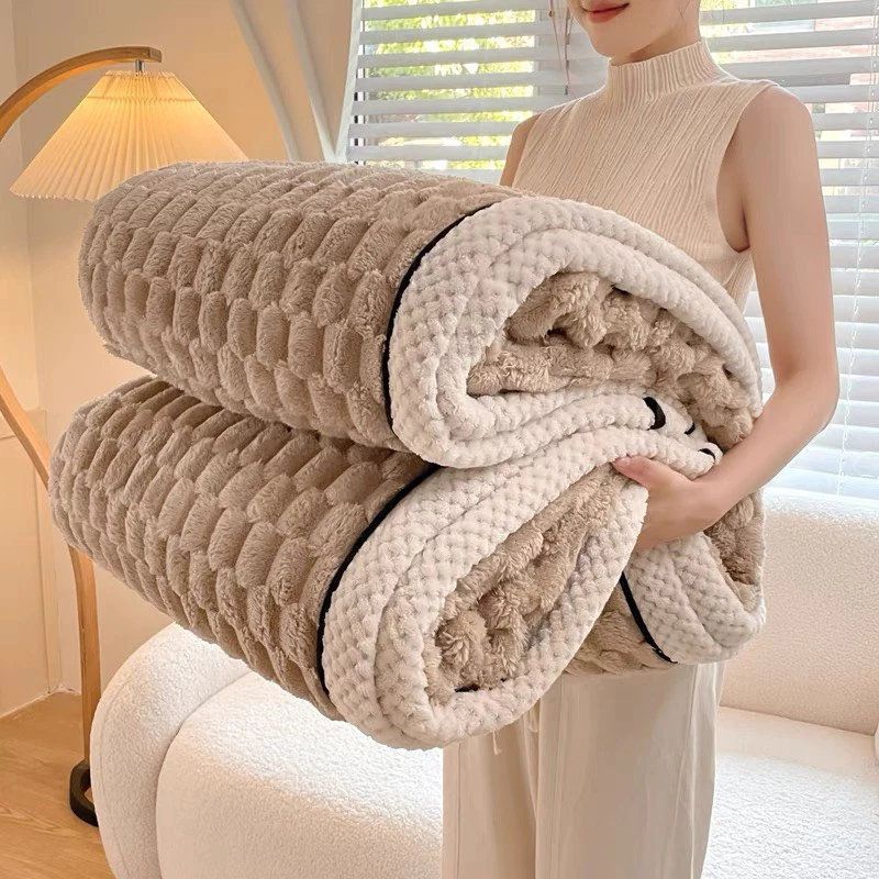 [HÀNG NHẬP KHẨU ] Chăn mền lông thỏ cao cấp cho mùa thu đông, chất liệu mềm mại, an toàn với da