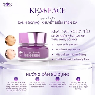 (Chính hãng rẻ nhất) Nám KEM DƯỠNG FACE S.O.N MÀU TÍM MẪU MỚI 2022 CHÍNH HÃNG