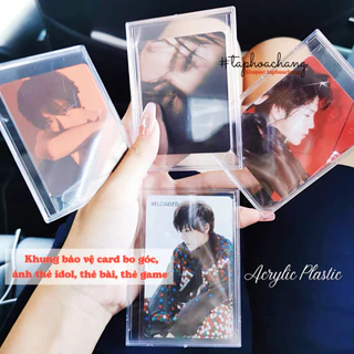 Khung nhựa cứng bảo vệ card bo góc, thẻ ảnh idol, thẻ bài, sticker… - Khung lưu trữ bảo vệ ảnh thẻ phụ kiện nhựa Acrylic