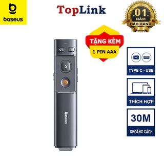 Bút Trình Chiếu Laser Điều Khiển Từ Xa Cho Máy Chiếu Baseus Orange Dot Wireless Presenter 2.4ghz Với USB Bluetooth