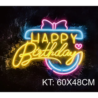 Happy birthday led Neon 40 x 60 cm, Đèn neon trang trí tiệc sinh nhật