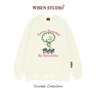 Áo sweater local brand WISEN nỉ bông dày form rộng oversize unisex mẫu LOVE GROWS