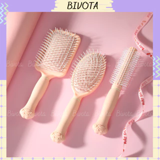 Lược Bivota lược chải tóc gỡ rối massage da đầu hình chân mèo hồng tiện dụng LC03