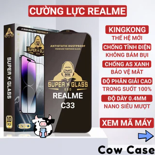 Kính cường lực Realme C33 Kingkong full màn | Miếng dán bảo vệ màn hình cho Realme Cowcase