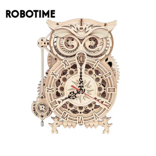 Robotime mô hình đồng hồ gỗ tự lắp ráp ROKR Owl Clock Mechanical Gears 3D Wooden Puzzle LK503 Quà tặng ý nghĩa