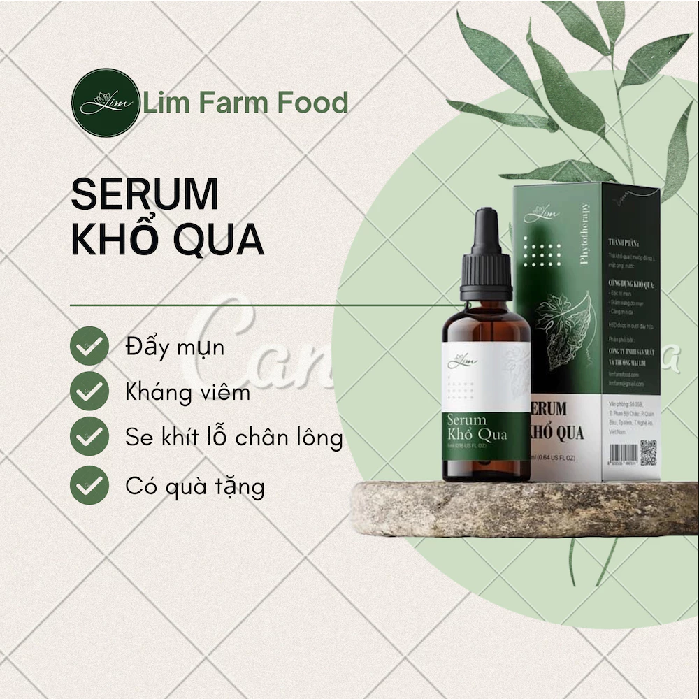 Combo 20 Serum khổ qua, mướp đắng handmade Lim - nguyên chất 100% - giảm mụn, sáng da, chăm sóc da mặt