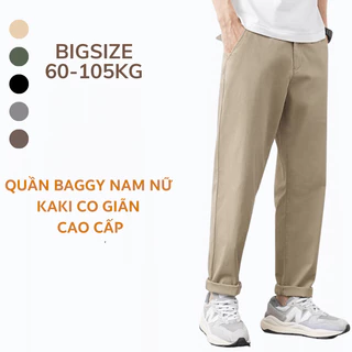 45-105kg Quần baggy kaki ống suông nam nữ Sói Store cạp chun phong cách Hàn Quốc