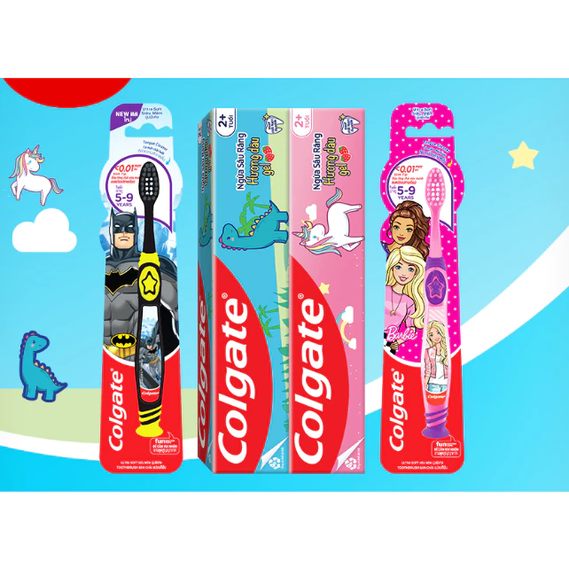 Kem đánh răng Colgate trẻ em Khủng Long và Kỳ Lân hương dâu 40g/tuýp