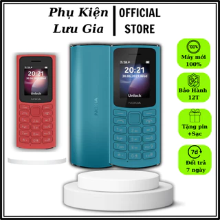 (Full Box Mới 100%) Điện Thoại Nokia 105 (2021) 4G 2 Sim, Pin Khủng, Loa To Cho Người Lớn Tuổi