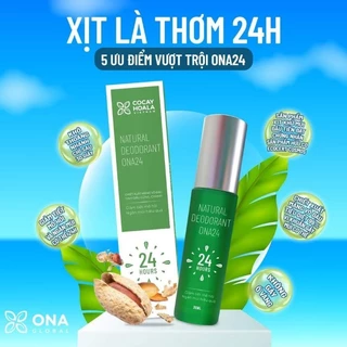 Xịt ngăn mùi cơ thể ONA24 - dạng phun sương, giảm tiết mồ hôi,không gây ố vàng áo 30ml