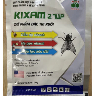 Chế phẩm đặc trị ruồi KIXAM 2.7WP: Bả diệt ruồi, thuốc diệt ruồi, thuốc dẫn dụ ruồi dùng trong y tế và gia dụng ( 20gr)