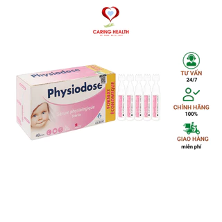 Nước muối sinh lý Physiodose nhỏ mắt, mũi, tai cho trẻ sơ sinh và trẻ nhỏ (40 ống x 5ml)