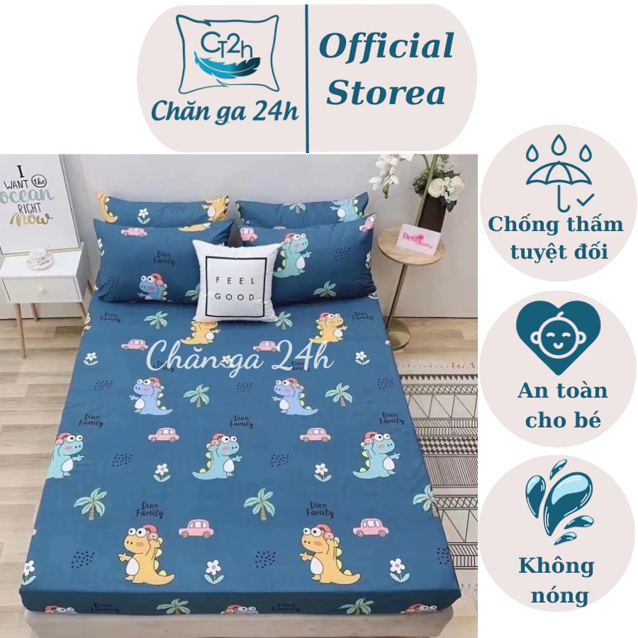 [BÁN RẺ LẤY TƯƠNG TÁC] Ga Chống Thấm Cotton Hàn Quốc, Nằm Trực Tiếp Không Nóng, Không bí, K Sột Soạt