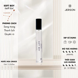 Nước hoa unisex SOFT BOY mùi ngọt mát Đi làm, uống cafe, buổi sáng chai xịt 10ml | Jerson Việt Nam (Zodiac Collection)