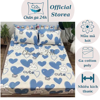 Ga trải giường poly cotton 1m2,1m6,1m8,Drap bọc nệm đẹp,được chọn mẫu