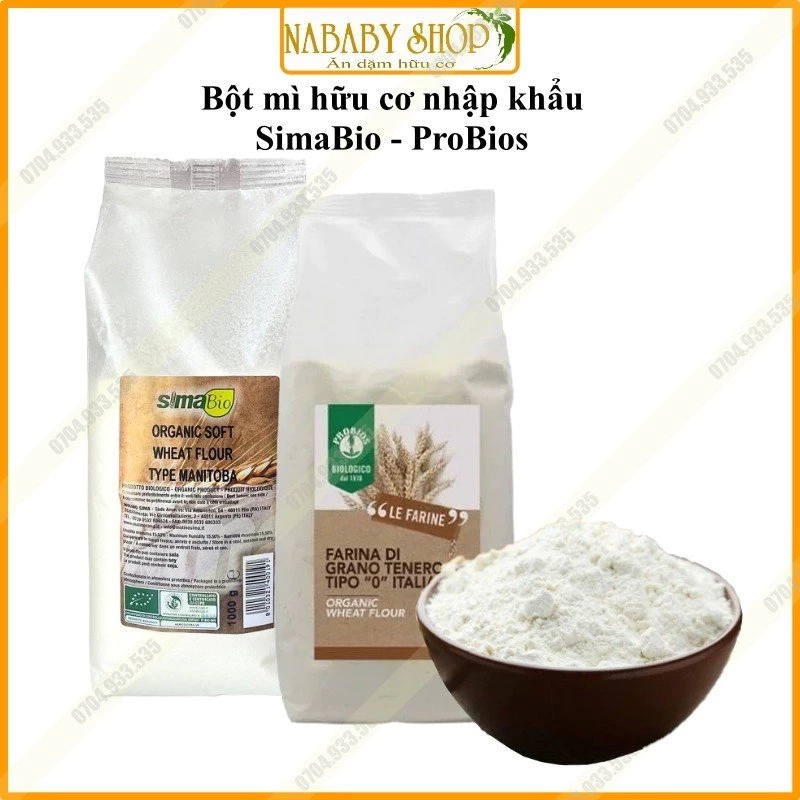 Bột mì hữu cơ markal t55,Bột mì ProBios, Simo bio bột mì đa dụng hữu cơ làm bánh cho bé ăn đặm