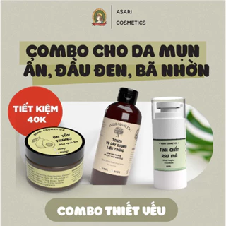 Combo cho da mụn ẩn, mụn đầu đen, sợi bã nhờn handmade Asari Cosmetics