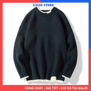 Áo len nam cổ tròn tay dài chất len lông cừu mềm mịn thời trang hàn quốc cao cấp - GALIO