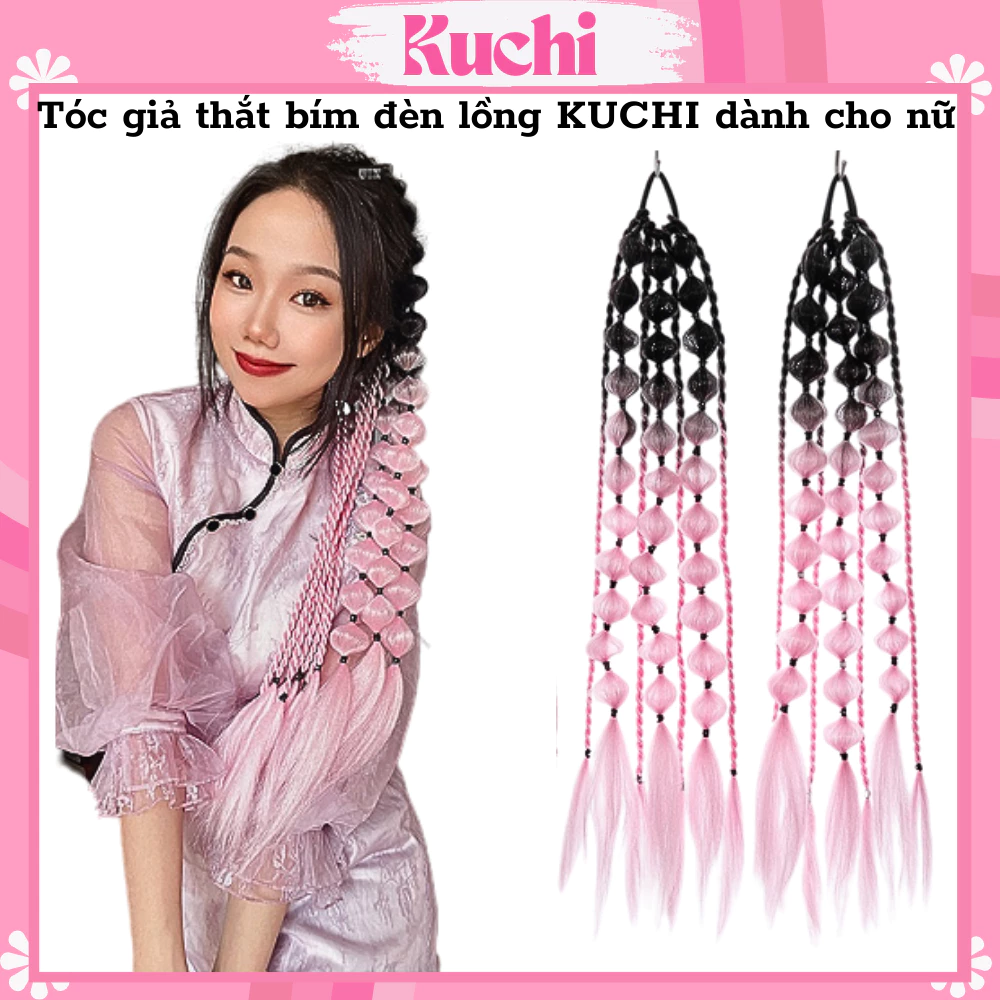 Tóc giả thắt bím, tóc tết giả đèn lồng, tóc biểu diễn KUCHI dành cho nữ