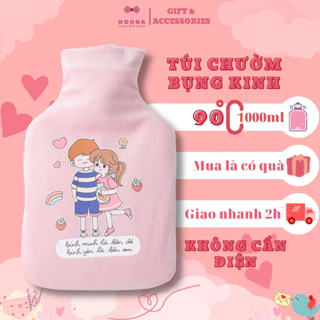 Túi chườm bụng kinh nóng lạnh đa năng phiên bản couple love 1000ml quà tặng tâm lý cho bạn gái