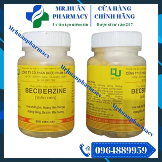 Viên hương liên Becberzine (Lọ 500 viên) - Hỗ trợ giảm chứng rối loạn tiêu hóa, đầy hơi, tiêu chảy