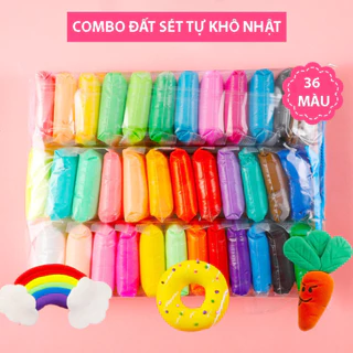 Set 12 - 24 - 36 màu đất sét tự khô siêu nhẹ cho người mới bắt đầu, Đất sét tự khô LOẠI XỊN