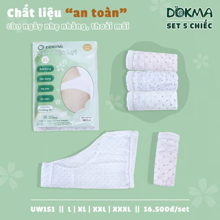 Set 5 Quần lót giấy cotton sử dụng 1 lần  tiện lợi cho mẹ đi sinh hàng Dokma siêu mềm và thấm hút tốt