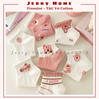 Tất Nữ, Vớ Nữ Cotton Cổ Trung Hoạ Tiết Dễ Thương Jerry Home