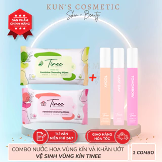 Combo Khăn Giấy Ướt Vệ Sinh Vùng Kín và Nước Hoa Vùng Kín Tinee