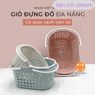 rổ nhựa có quai tiện lợi, giỏ đựng đồ 2 quai việt nhật 3210