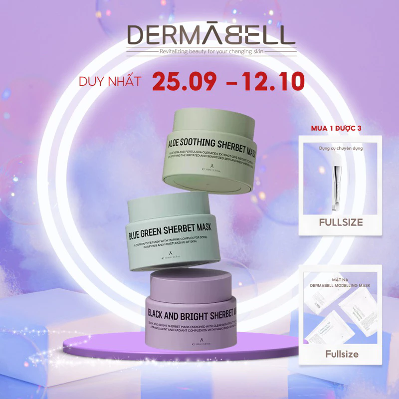 Mặt nạ kem Dermabell Sherbet Mask dưỡng ẩm dưỡng trắng và phục hồi da