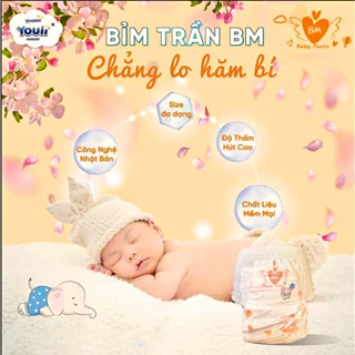 Bỉm trần BM , tã dán tã quần 50 miếng full size từ  NB-5Xl